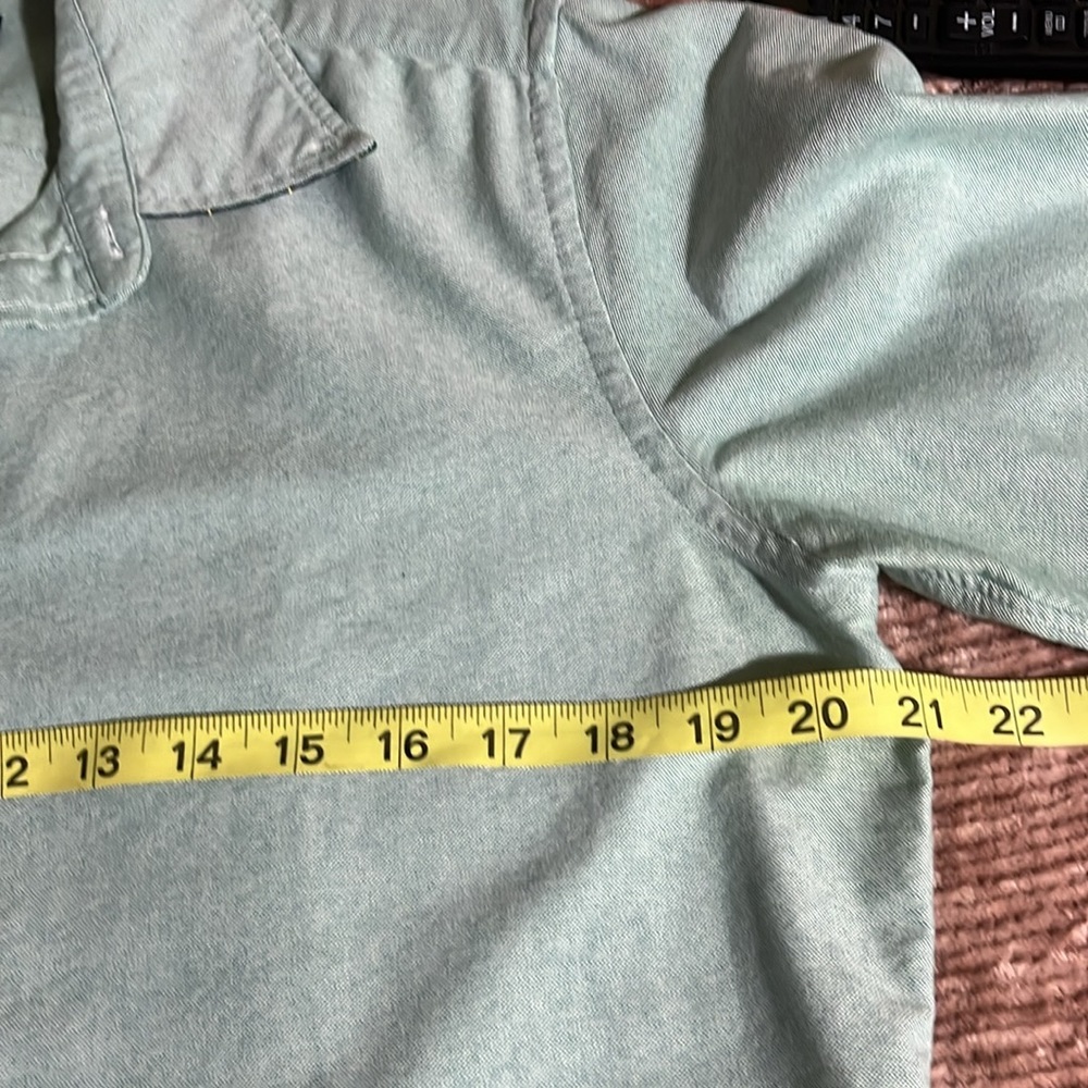 Vintage - Ralph Lauren RUGBY Green Young Long Sleeve Shirt Button Down Sz 12 (M) - Picture 6 of 7